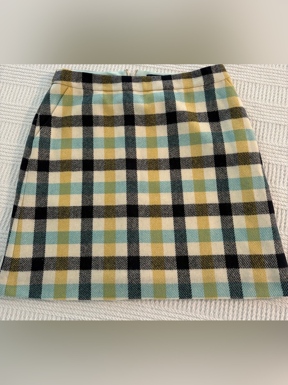 Boden Plaid Mini Skirt in Black, Yellow, Mint, Cream